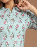 Block Printed Cotton Short Kurti