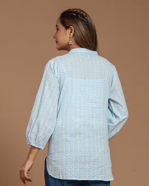 Block Printed Cotton Short Kurti