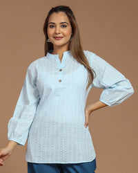 Block Printed Cotton Short Kurti