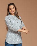 Block Printed Cotton Short Kurti