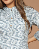 Block Printed Cotton Short Kurti