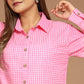 Pink Gingham  Printed Co-Ord Set