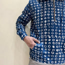 Blue Printed Printed Hoodie