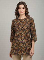 Rustic Bloom Cotton Short Top