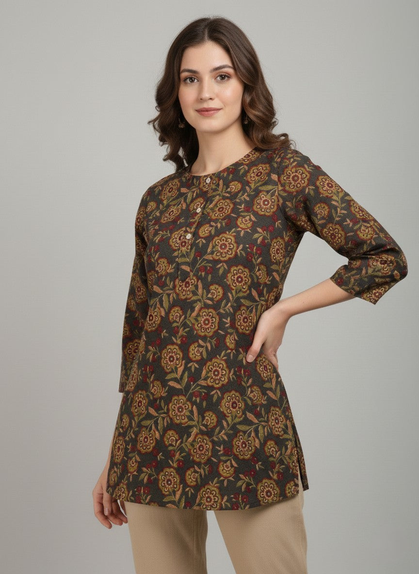 Block Printed Cotton Short Top