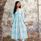 'Minty Floral' Block Printed Kurta Set