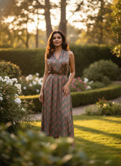 Olive Mirage Satin Dress