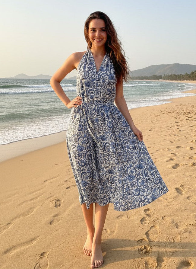 Sea Whisper Halter Dress