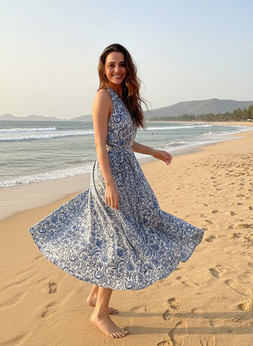 Sea Whisper Halter Dress