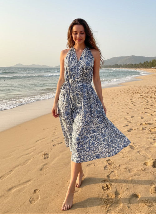Sea Whisper Halter Dress