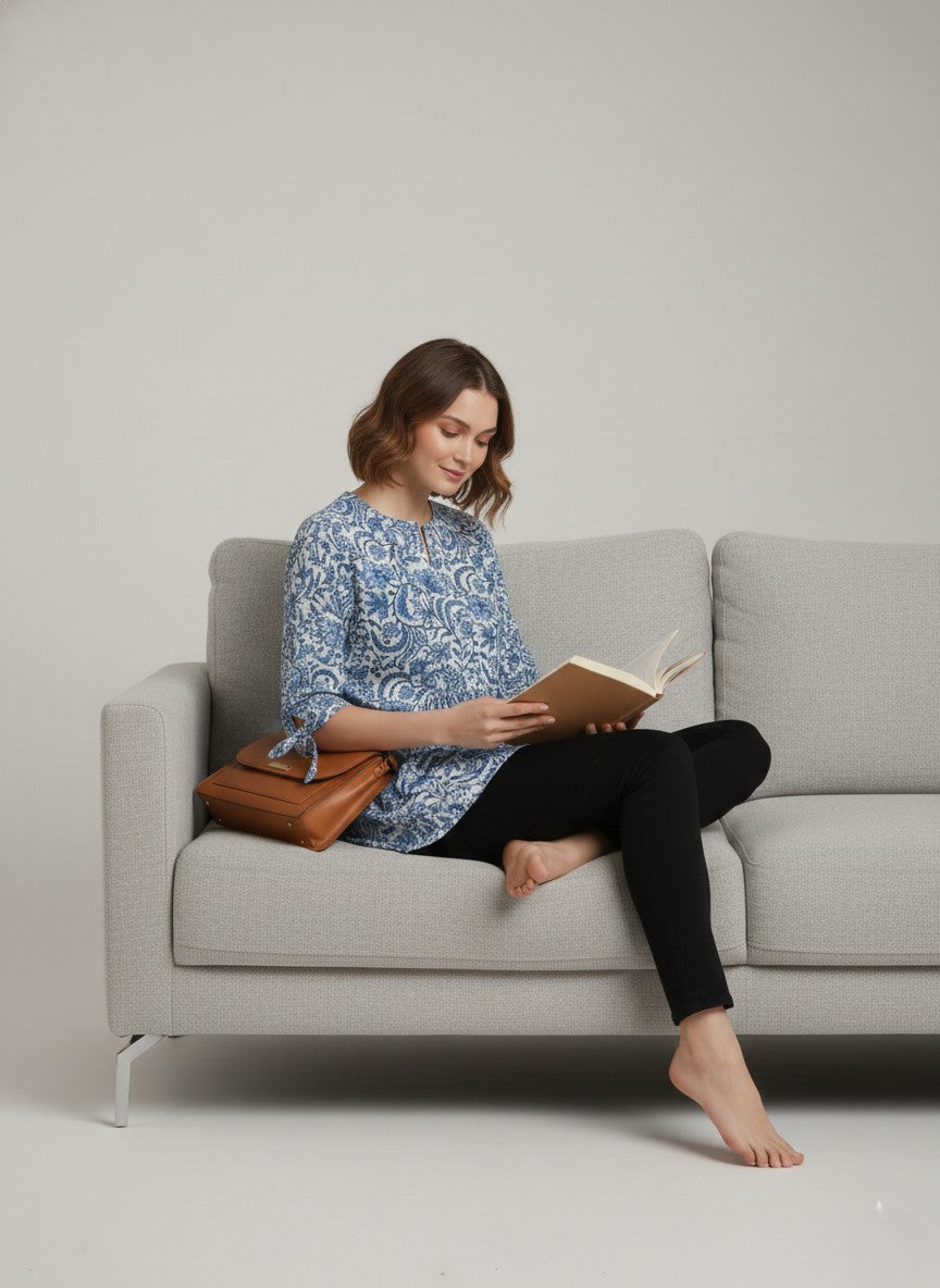 Block Printed Cotton Short Top