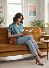 Teal Paisley Cotton Top