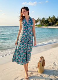 Tropical Breeze Halter Dress