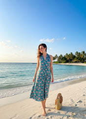 Tropical Breeze Halter Dress
