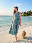 Tropical Breeze Halter Dress
