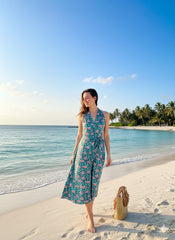 Tropical Breeze Halter Dress