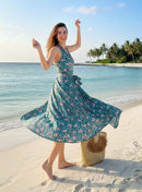 Tropical Breeze Halter Dress