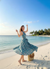 Tropical Breeze Halter Dress