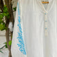 White Kurta - Fluorescent Blue