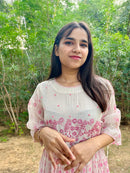 Pink Bloom Chanderi Silk Dress