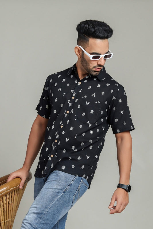 COTTON PRINTED HALF SLEEVE SHIRT