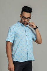 COTTON BLOCK PRINTED HALF SLEEVE SHIRT