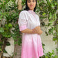 Pink Hues Dip-Dyed Cotton Shirt Dress