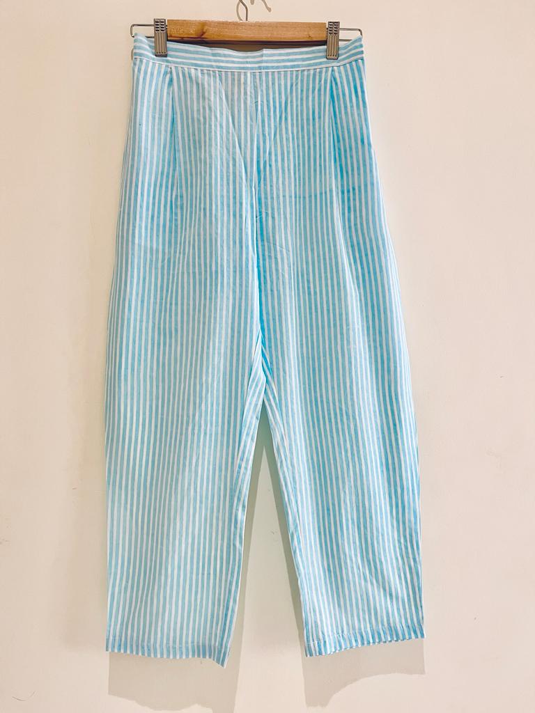 Baby Blue Stripe Printed Co-Ord Set