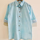 Baby Blue Stripe Printed Co-Ord Set