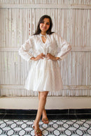 Snow White Cotton Dobby Dress
