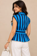 Ocean Lily Stripe Bow-Tie Cotton Top