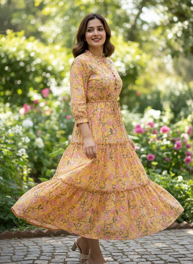 Petal Reverie Cotton Dress