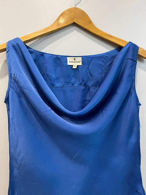 French Blue Modal Satin Short Top