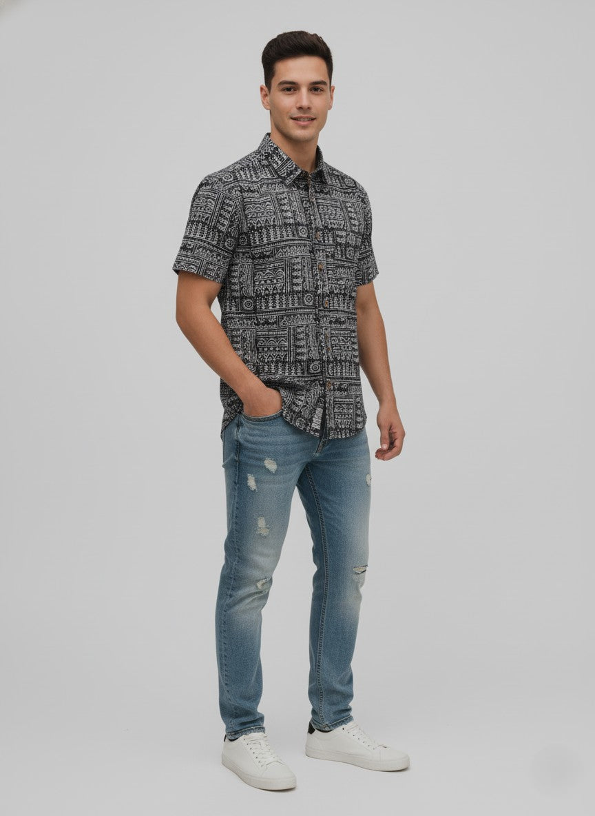 Cotton Printed Half Sleeve Shirt