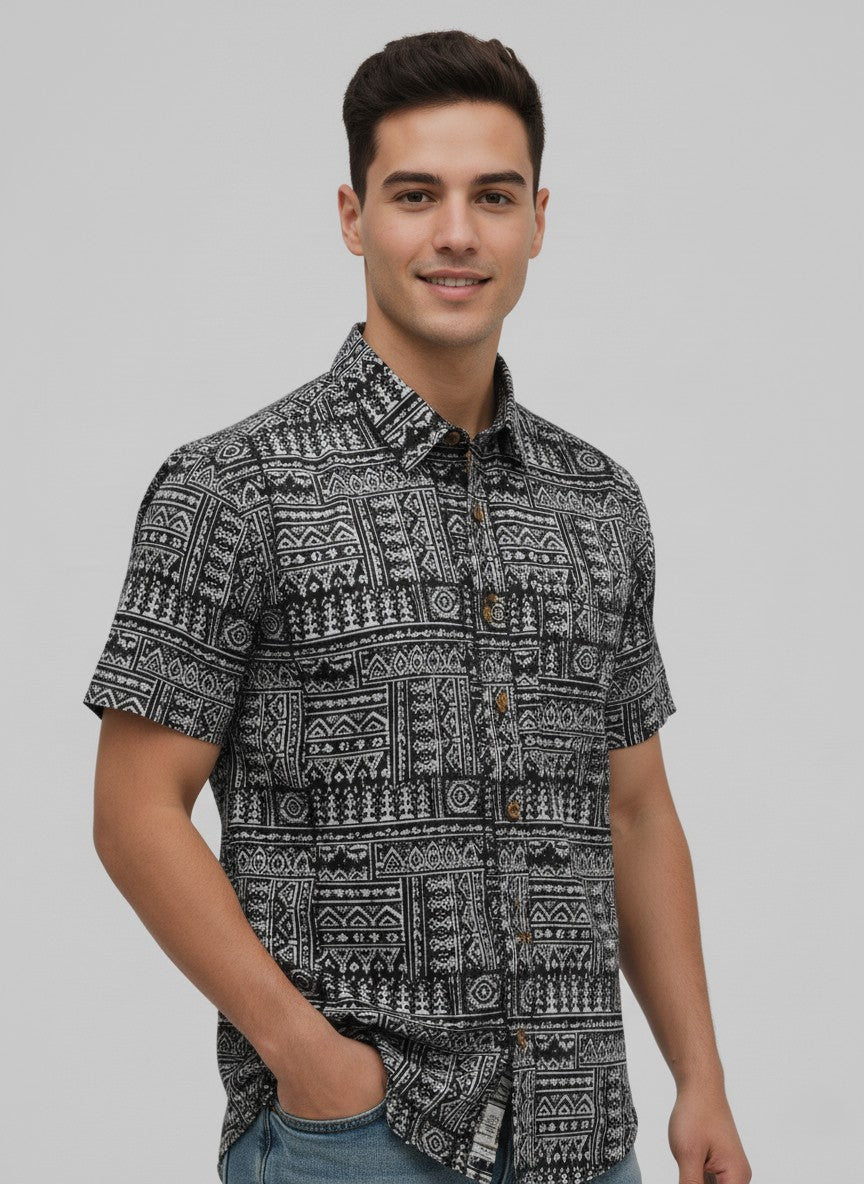 Cotton Printed Half Sleeve Shirt