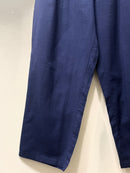 Navy Blue Wide Leg Cotton Pants