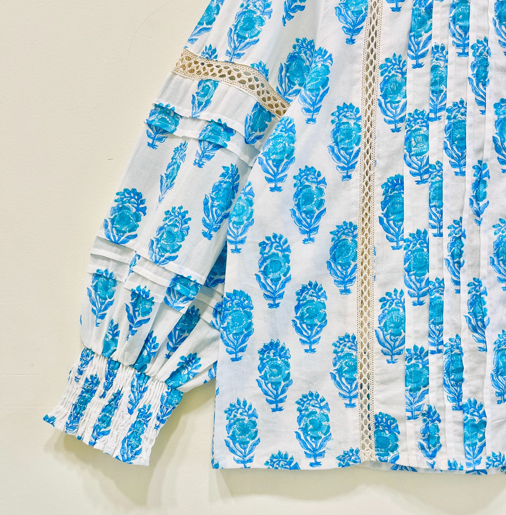 Lace Block Printed Cotton Top