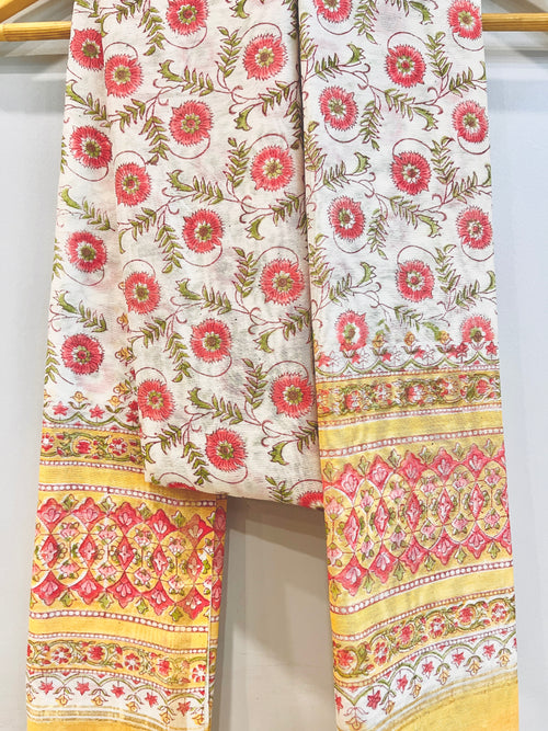 Block Printed Chanderi Dupatta