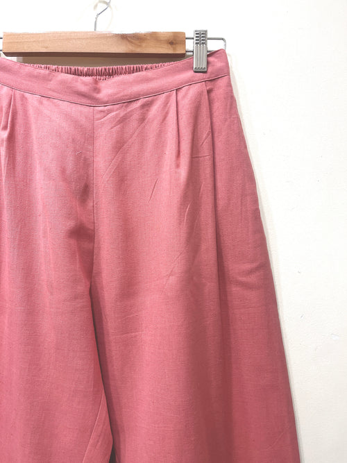 Dusty Pink Wide Leg Cotton Pants