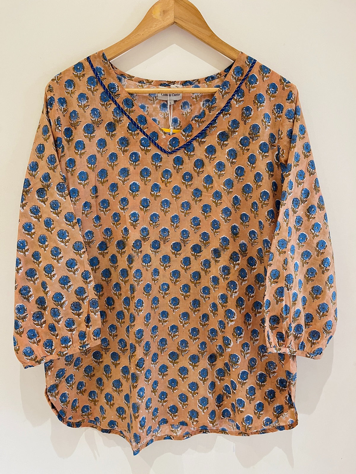 Block Printed Cotton Short Kurti