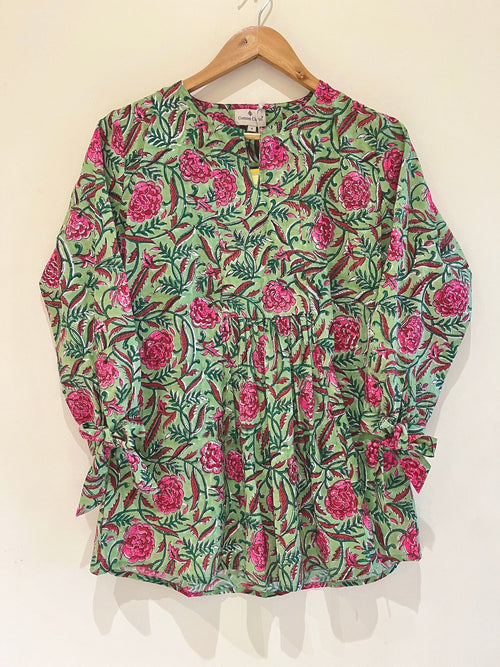Block Printed Cotton Short Top