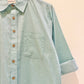 GREEN COTTON PRINTED FULL SLEEVE SHIRT