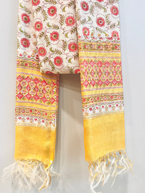 Block Printed Chanderi Dupatta