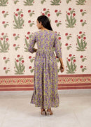 Purple Lotus Printed Dress