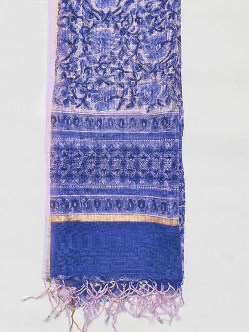 Block Printed Kota Doria Dupatta