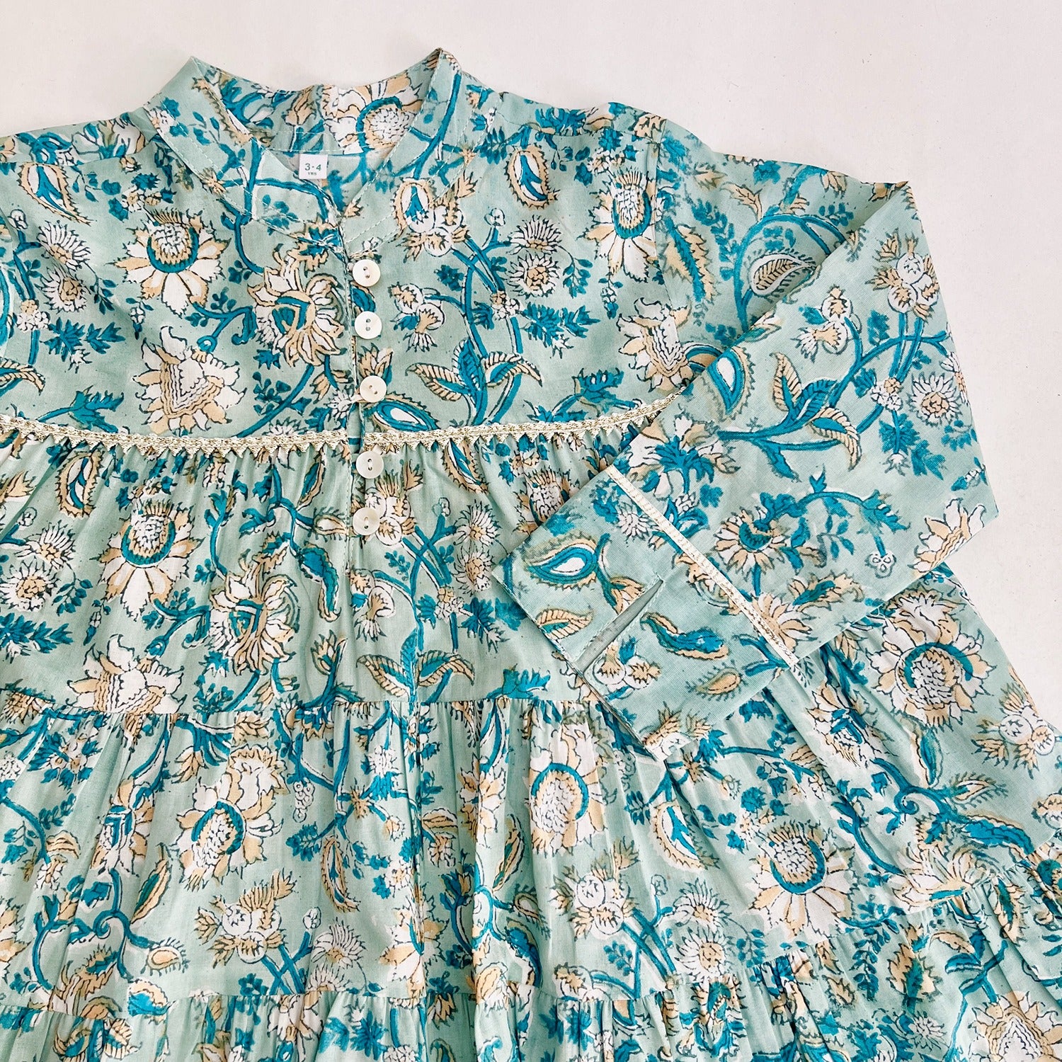 Girls Printed Tiered Dress (0–8 Years)