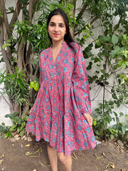 Mystic Rose Tiered  Dress