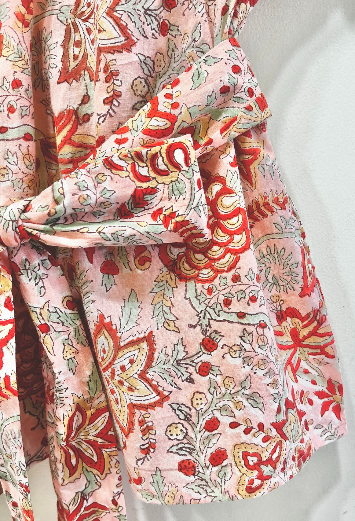 Coral Jaal Wrap Cotton Top