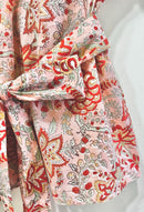 Coral Jaal Wrap Cotton Top