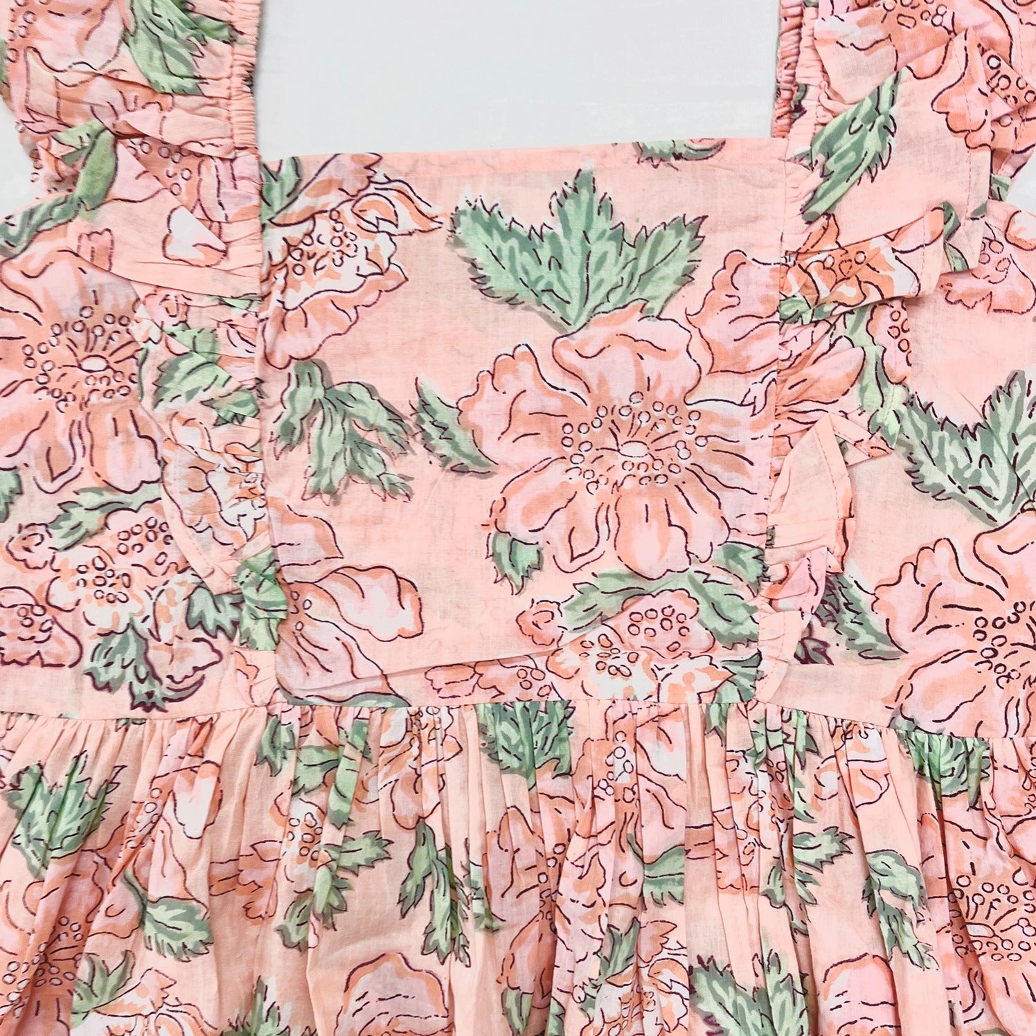 Peach Blossom Ruffle Peplum Top